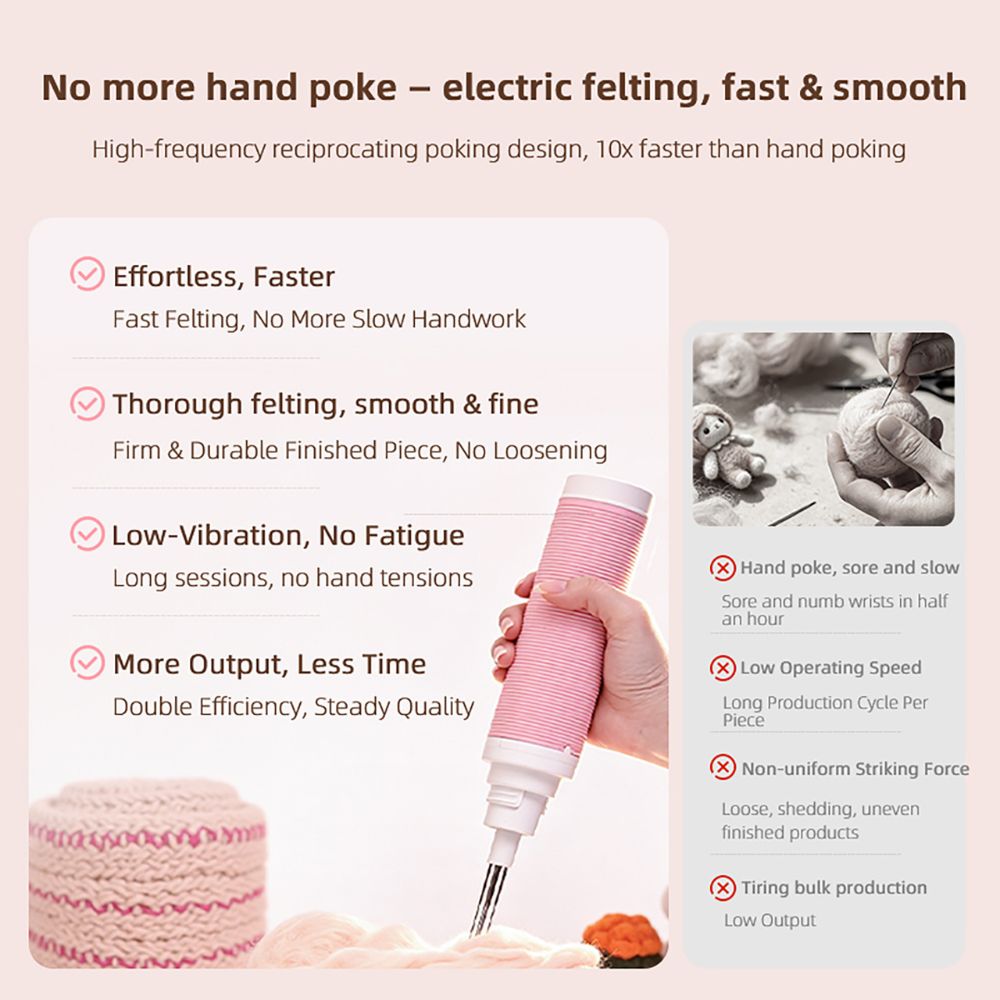 HeyTruool Electric Felting Machine Needles for DIY Dry Wool Craft Needlework Equipment